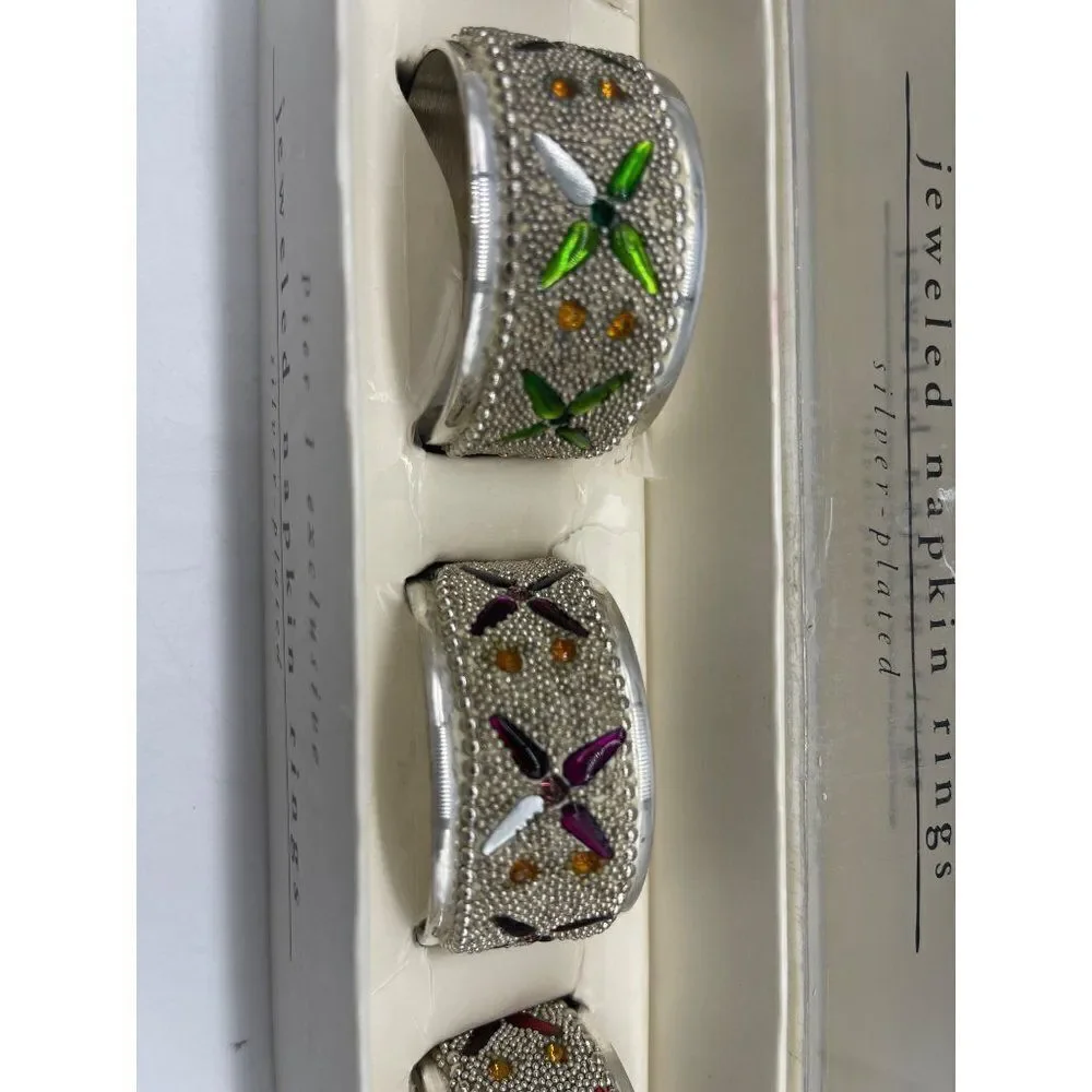 Piet A1 Exclusive Vintage Jeweled Napkin Plated Napkin Rings NEW